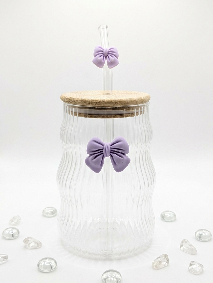 Lavender Bow Ripple Glass