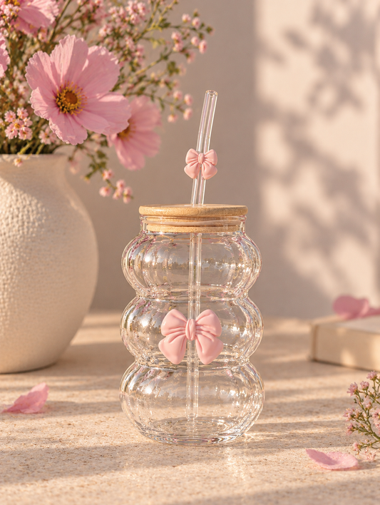 Blush Bow Ripple Tumbler