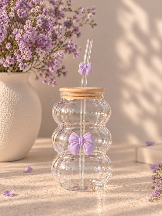 Lavender Bow Ripple Glass