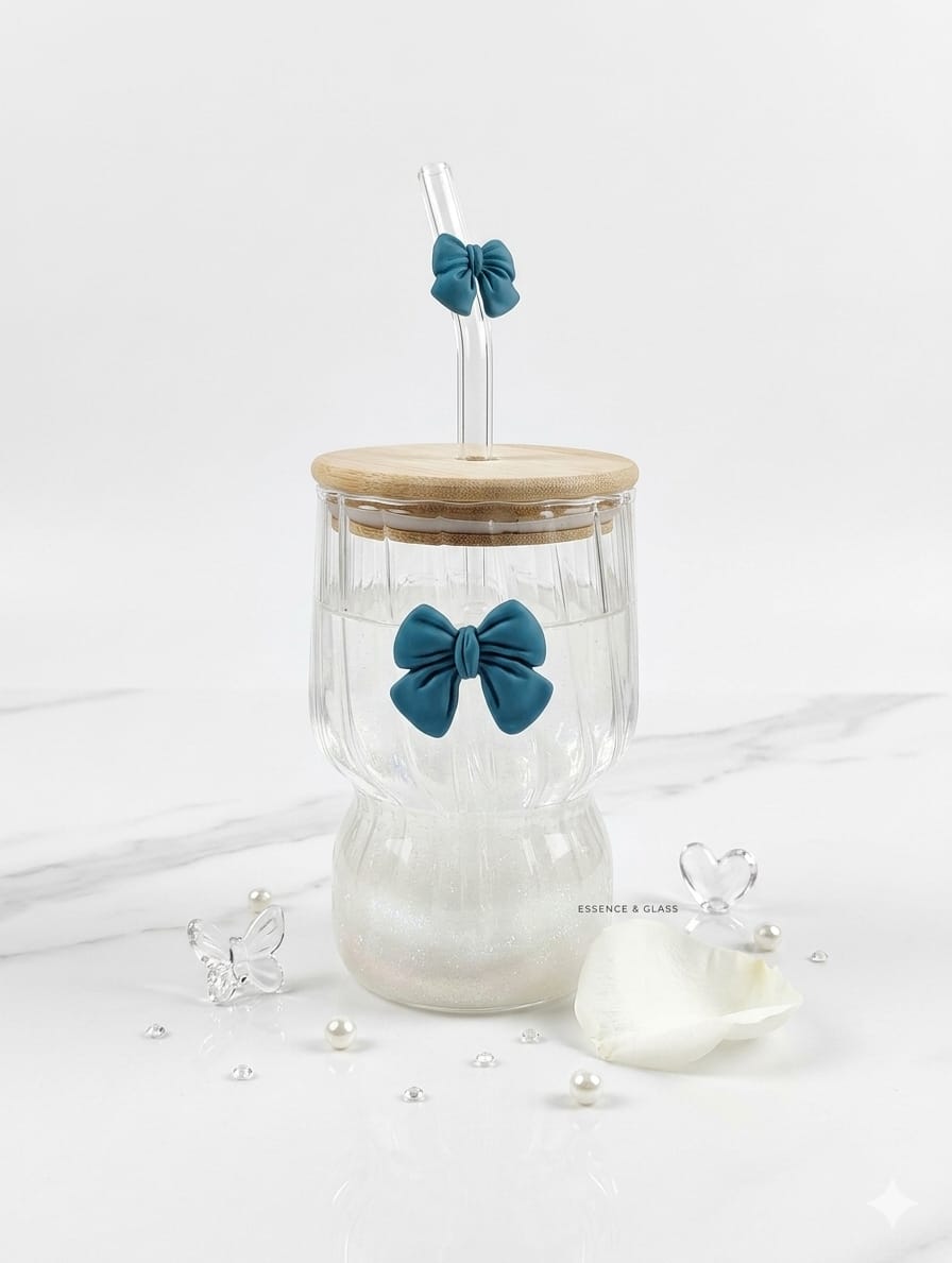 Sapphire Bow Glass Tumbler