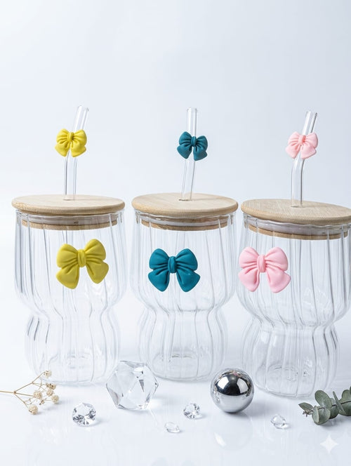 Blush Bow Glass Tumbler