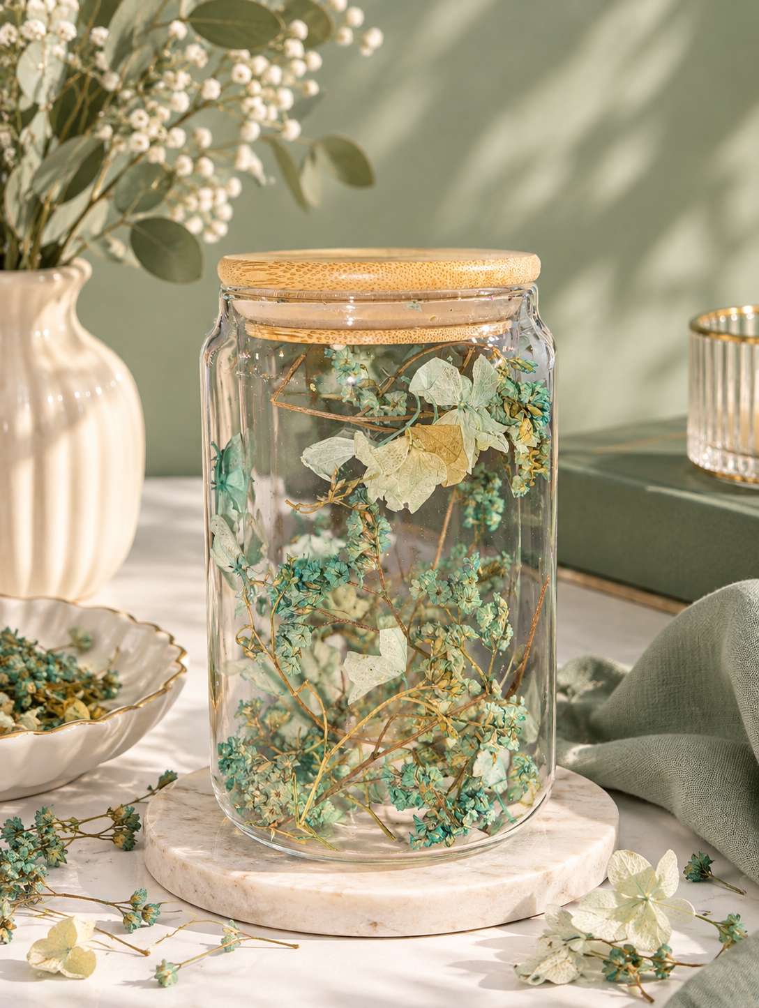 Sage Meadow Glass Jar