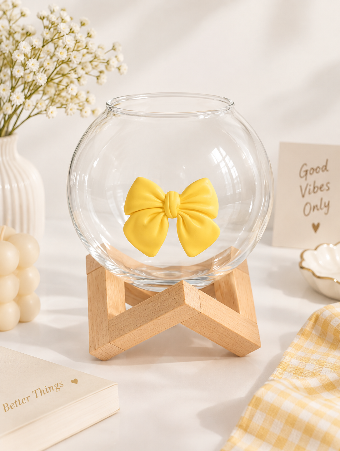 Butter Bow Wooden Stand Terrarium
