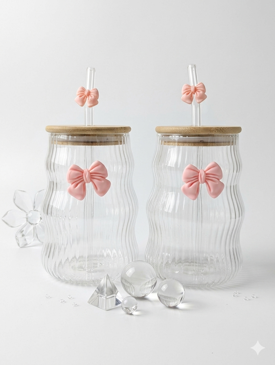 Lavender Bow Ripple Glass