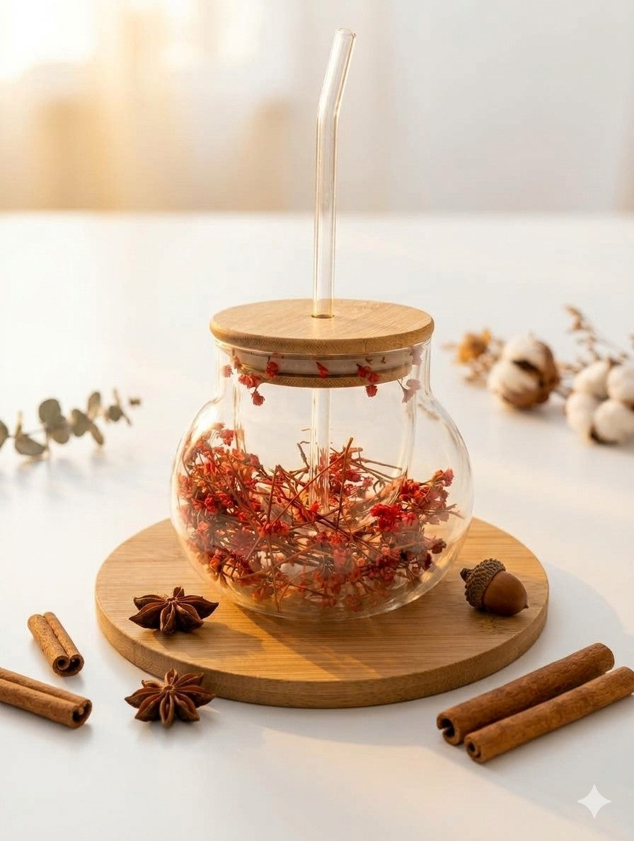 Autumn Bloom Glass Tumbler